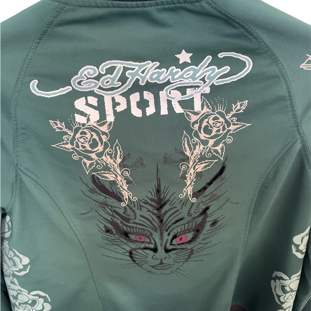 Y2K women’s Ed Hardy embroidered lightweight jacket, medium - Picture 2 of 5